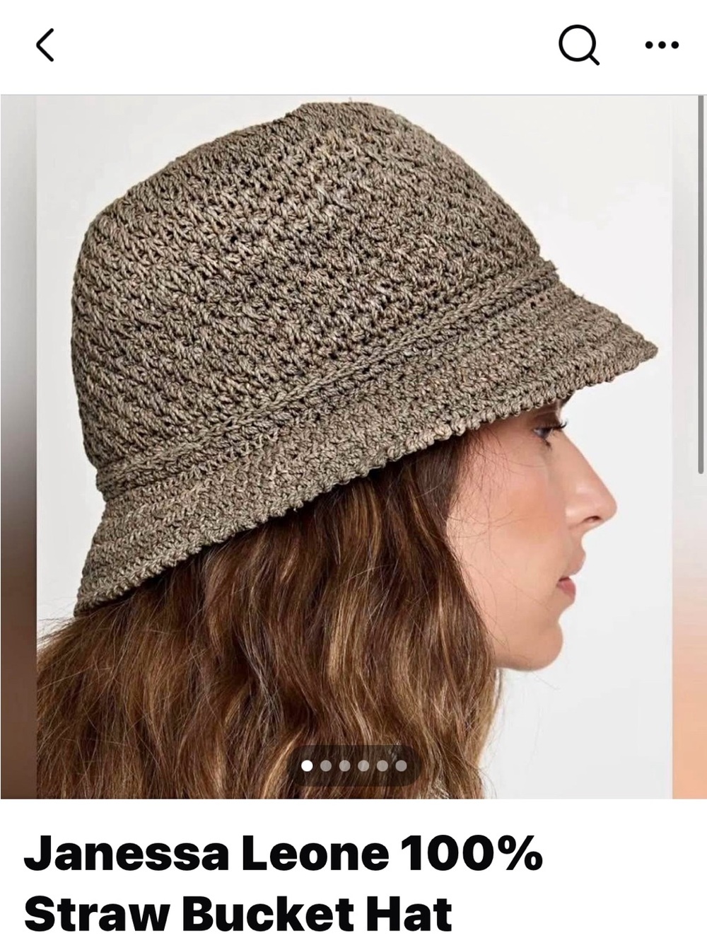 Janessa Leone taupe woven straw bucket hat